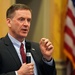 USAID Administrator Mark Green speaks at the Executive Council on Diplomacy luncheon.