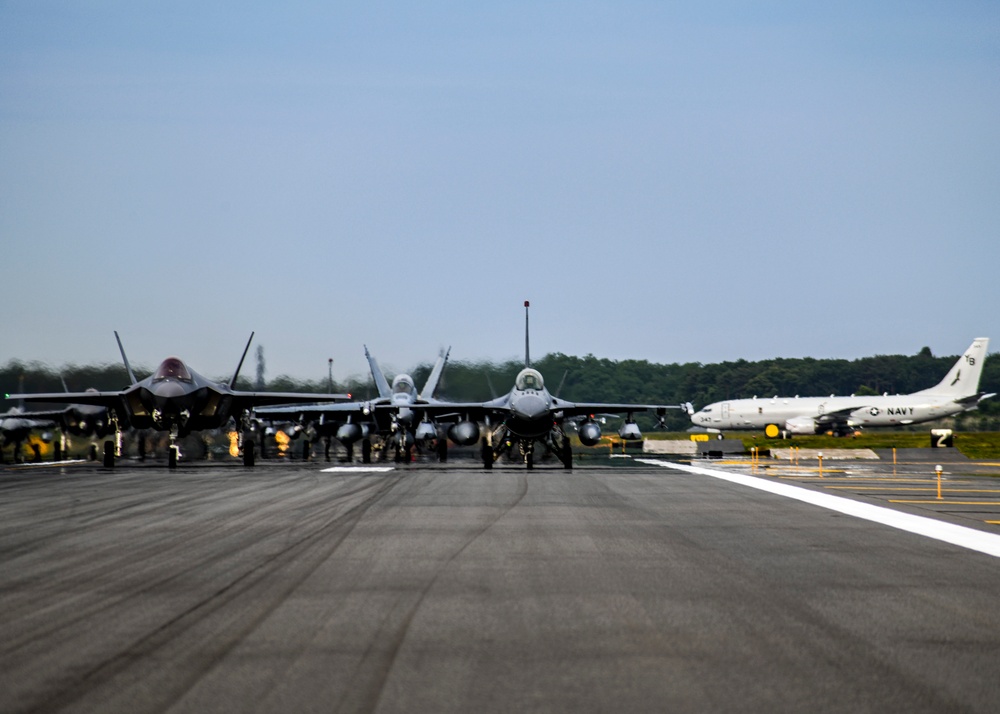 Misawa Air Base's first bilateral and joint Elephant Walk