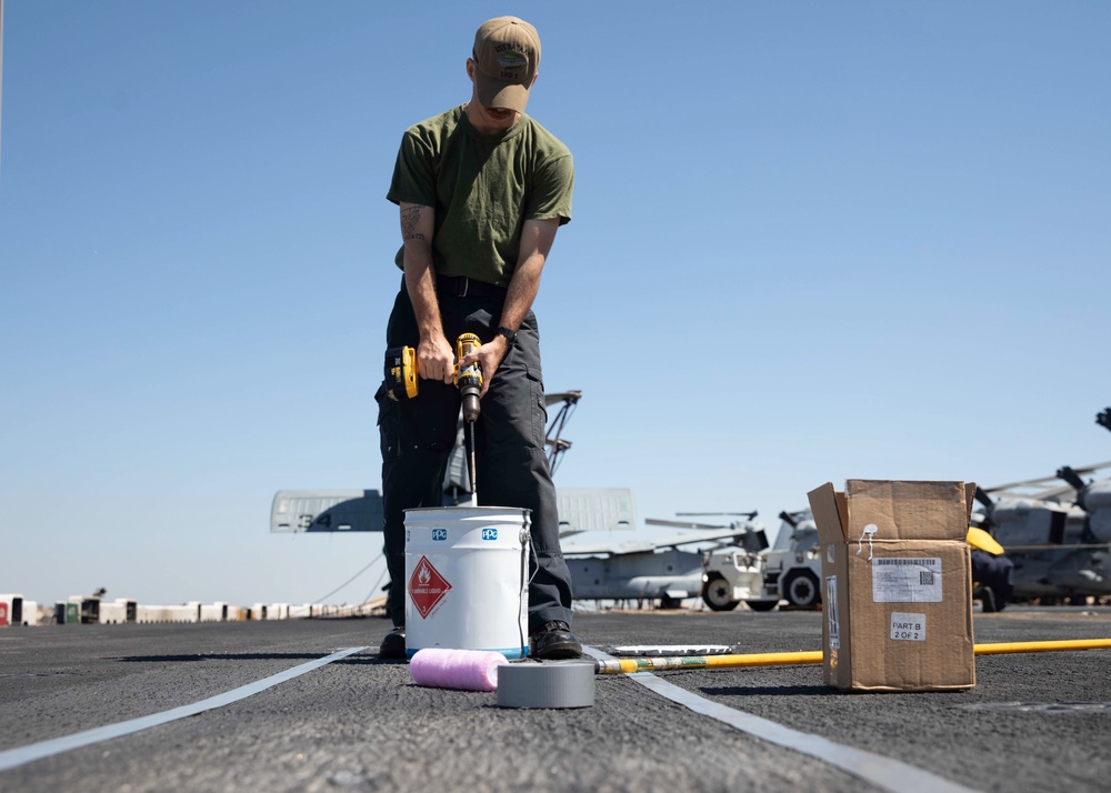 USS Bataan (LHD 5) Suez Canal Transit, Flight Deck Maintenance
