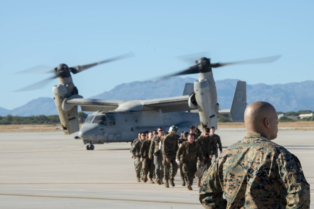 26th MEU Marines Transit NSA Souda Bay, Greece