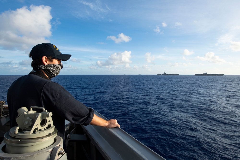 USS Theodore Roosevelt Carrier Strike Group and USS Nimitz Carrier Strike Group Conduct Dual Carrier Operations