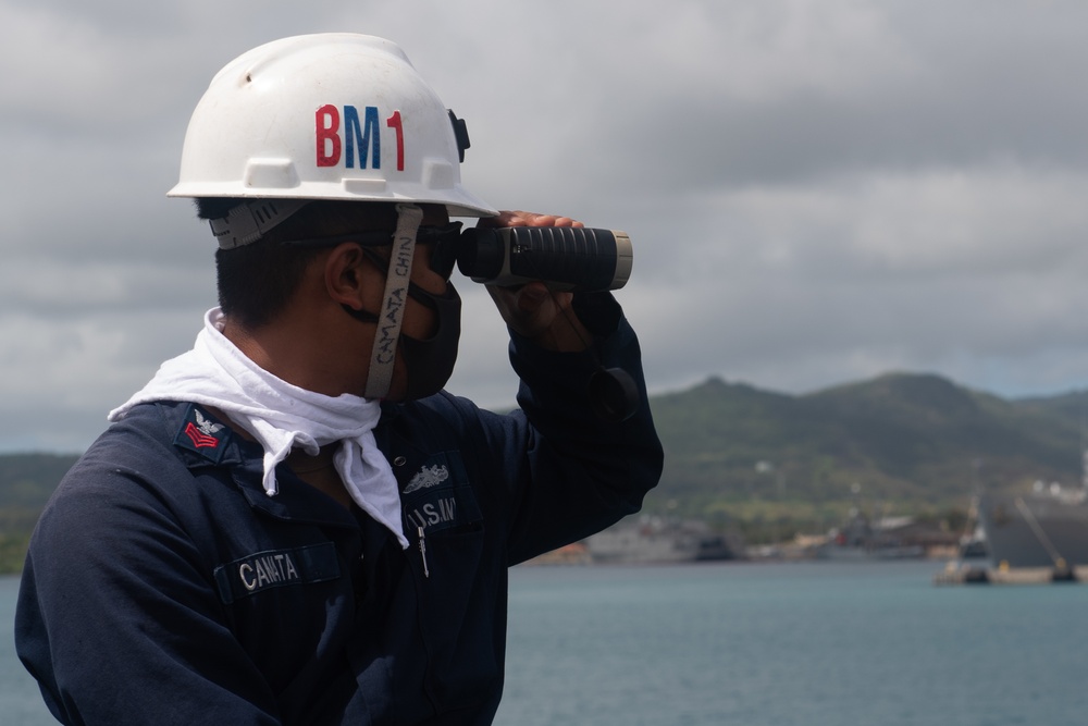USS Princeton pulls into Guam for a Safe Haven Liberty Port Visit