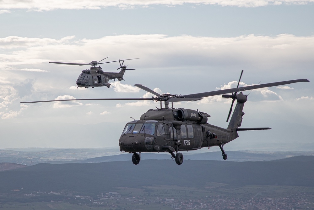 KFOR Aviation assets conduct multi-ship training