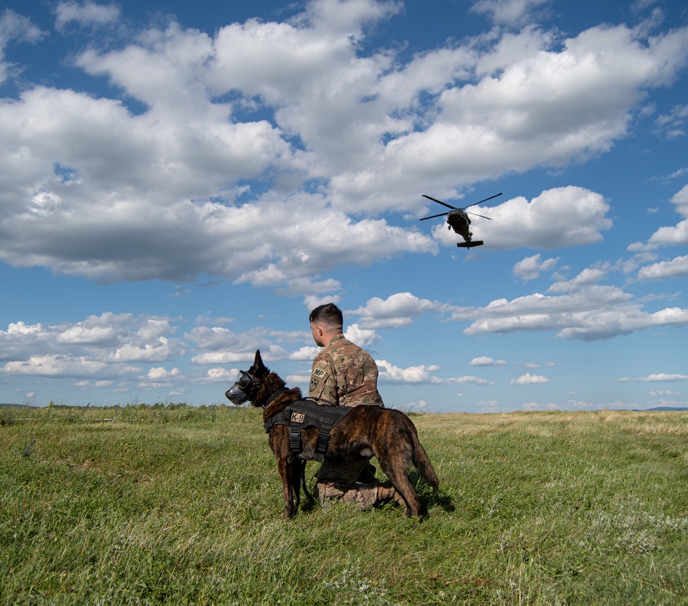 KFOR RC-E K9 conduct flight training