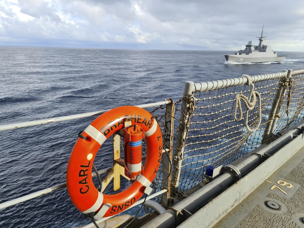 USNS Carl Brashear (T-AKE 7) Conducts an Underway Replenishment with Republic of Singapore Navy Ships