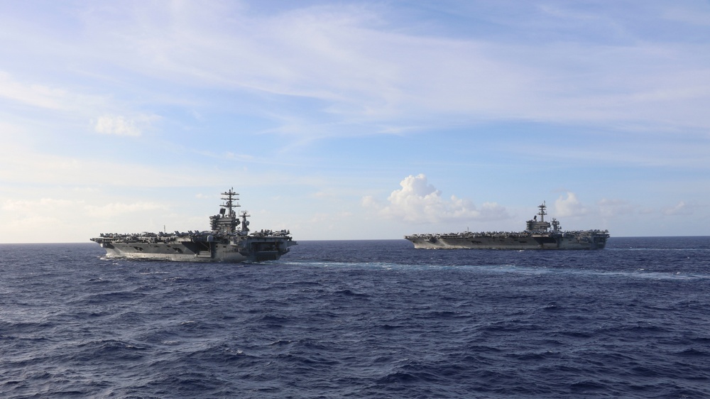 Nimitz Carrier Strike Group and Theodore Roosevelt Carrier Strike Group Conduct Dual Carrier Operations