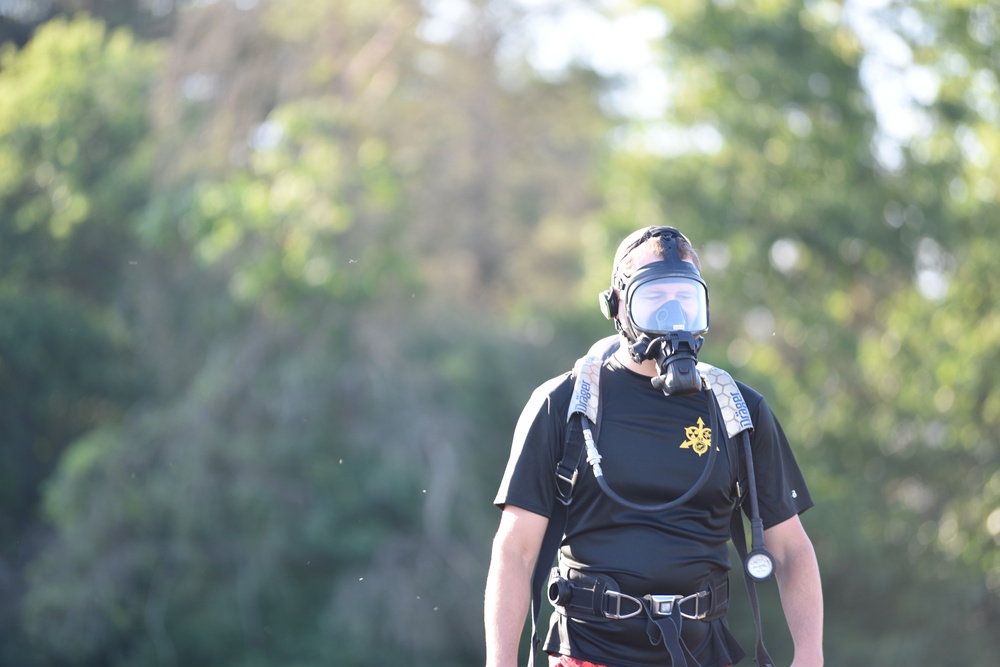 Michigan CST practices breathing control using SCBAs