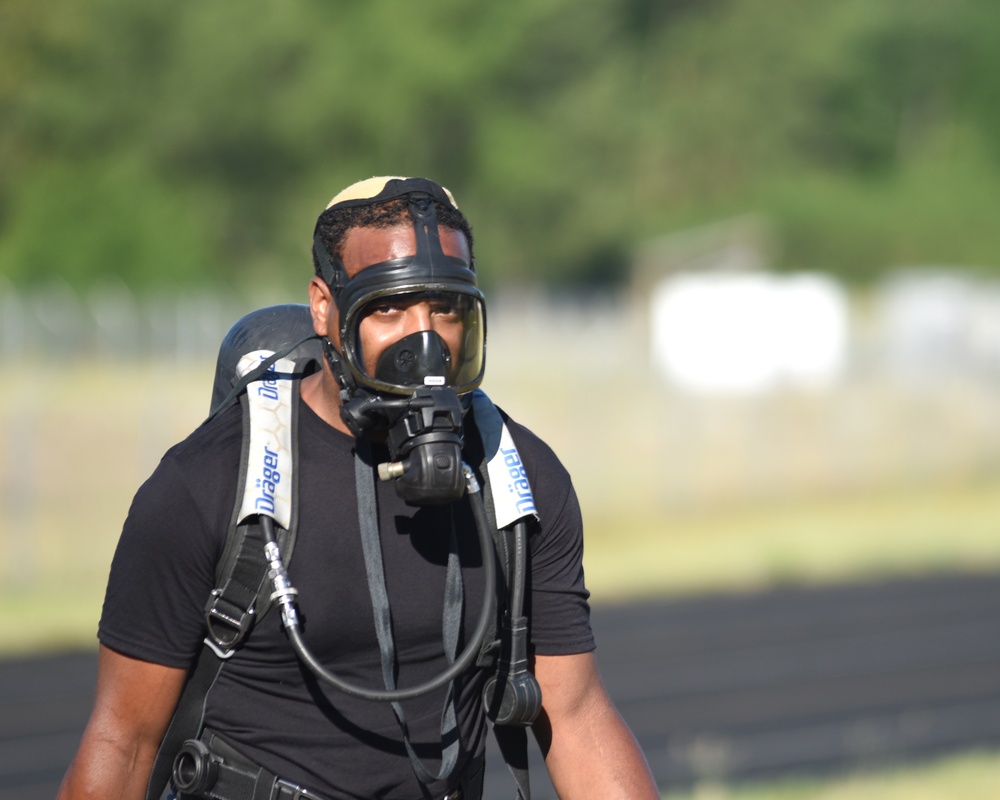 Michigan CST practices breathing control using SCBAs