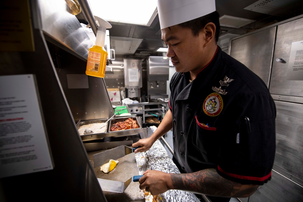 Rafael Peralta Sailor Prepares Breakfast