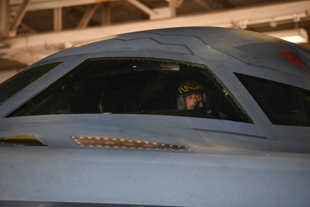 B-2 Spirit stealth bombers take off from Whiteman Air Force Base, project power during COVID-19 pandemic