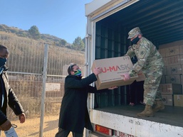 U.S. Embassy personnel donate PPE to Lesotho at South African, Lesotho border
