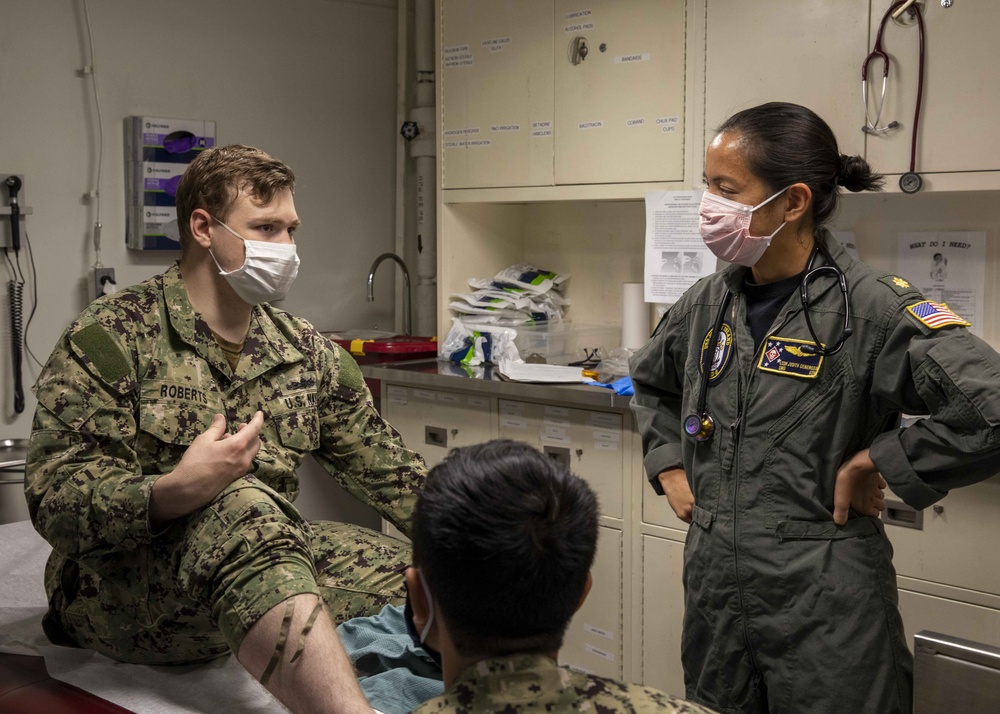 USS Makin Island conducts medical care while in MOSD.