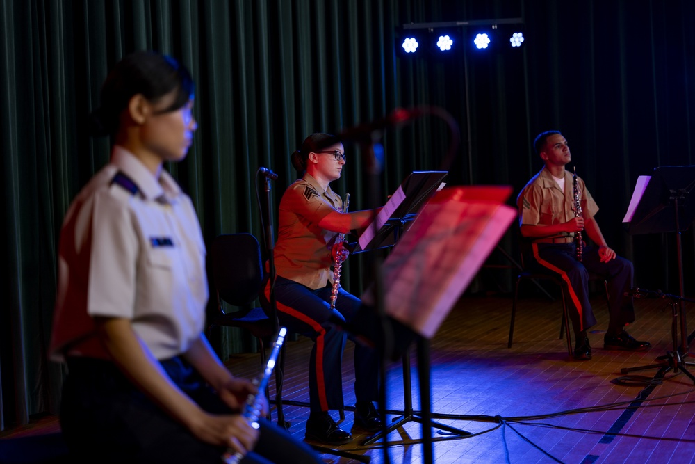 III MEF Band and the JGSDF 15th Brigade Band perform together amidst COVID-19