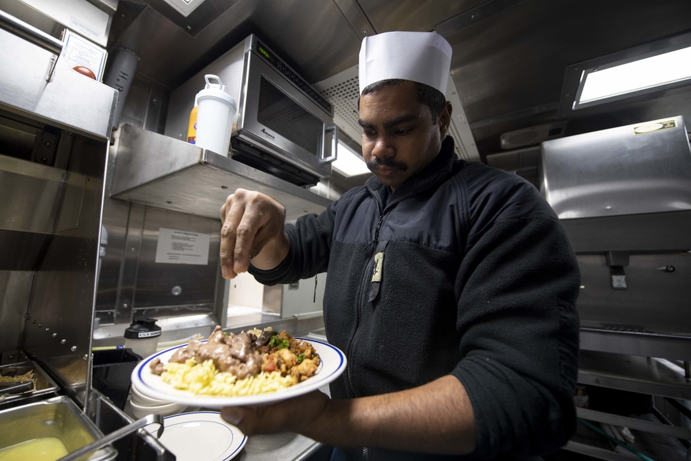 Rafael Peralta Sailors Prepare Chow