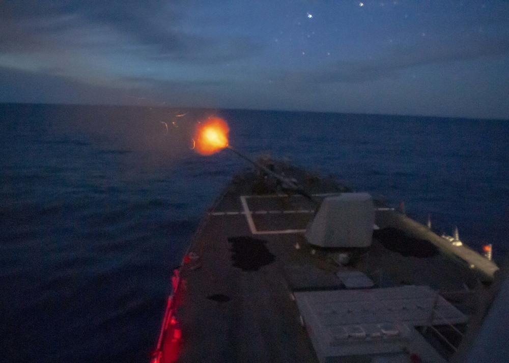 USS Mustin Conducts Naval Surface Fire Support Exercise