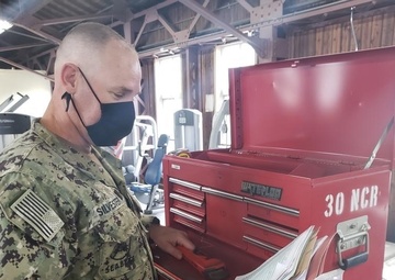 U.S. Navy Seabees with NMCB-5, Detail Sasebo, prepare for turnover