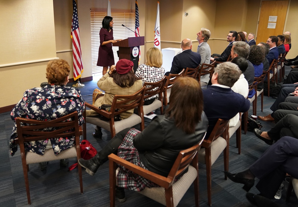Signing in ceremony for Anu Rajaraman as Mission Director of Guatemala