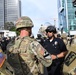 Commander of the 1-18th CAV speaks with LAPD during civil unrest mission in Los Angeles