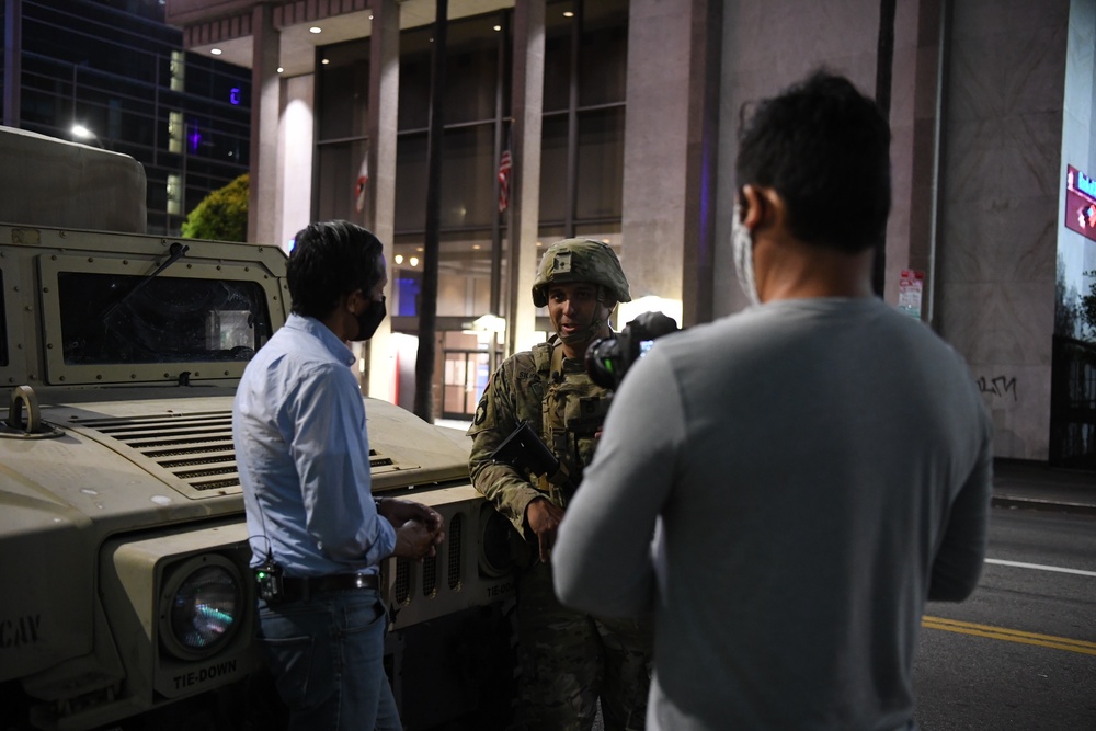 NBC's Today Show host interview Cal Guard Soldier during civil unrest in Los Angeles