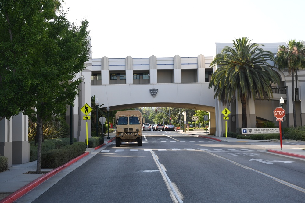 Cal Guard assists Beverly Hills law enforcement by providing security during the ongoing demonstrations