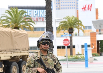 Cal Guard assists Long Beach law enforcement by providing security during the ongoing demonstrations