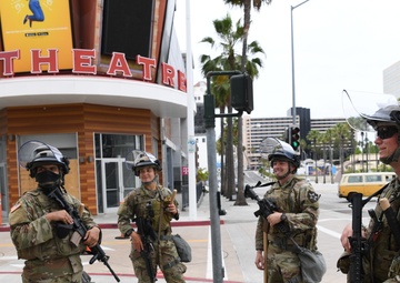 Cal Guard assists Long Beach law enforcement by providing security during the ongoing demonstrations