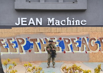 Cal Guard assists Long Beach law enforcement by providing security during the ongoing demonstrations
