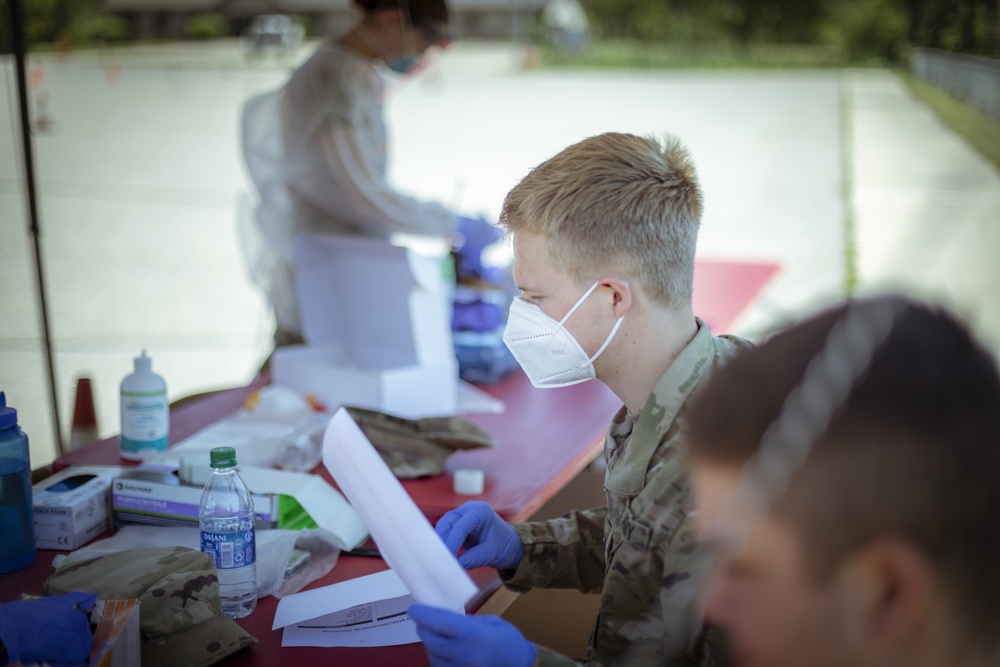 Michigan National Guard conducted COVID-19 testing in Tawas City, Mich.