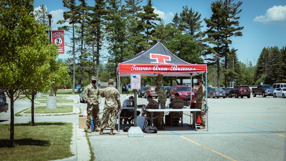 Michigan National Guard conducted COVID-19 testing in Tawas City, Mich.