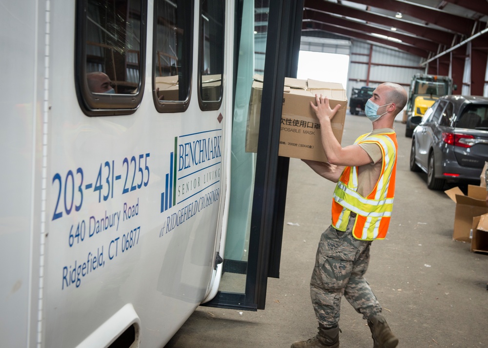 Connecticut Air National Guard distributes PPE at Bethlehem Fair Grounds