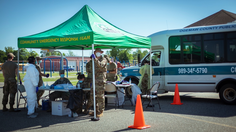 Michigan National Guard conducted COVID-19 testing in West Branch, Mich.