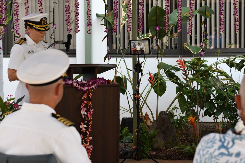 Presiding Officer Dials in via FaceTime for NMRTC PH Change of Command
