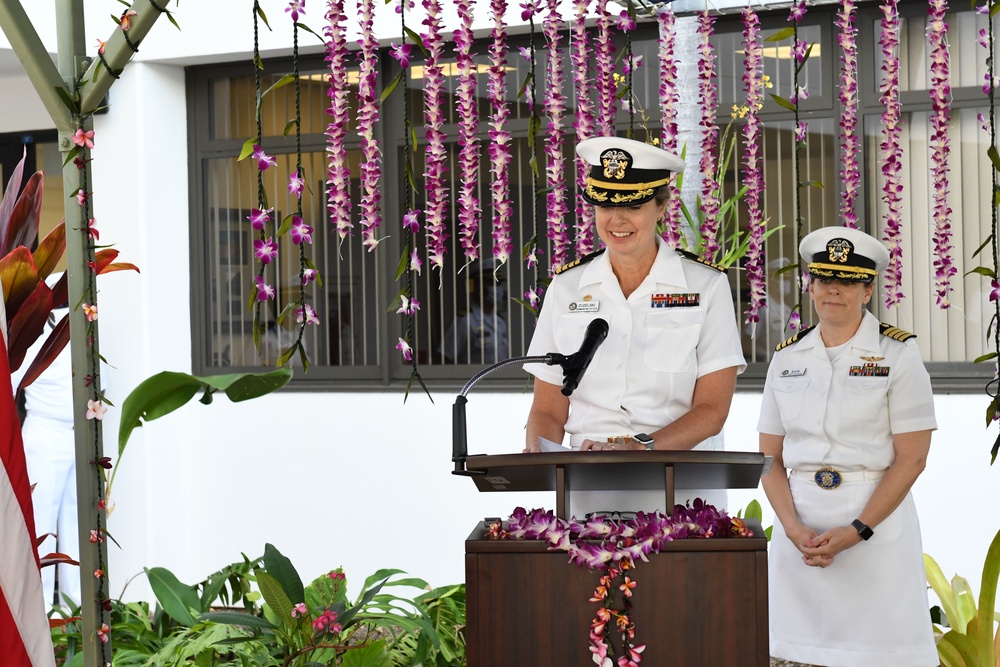 Capt. Zuzelski provides remarks at NMRTC PH Change of Command Ceremony