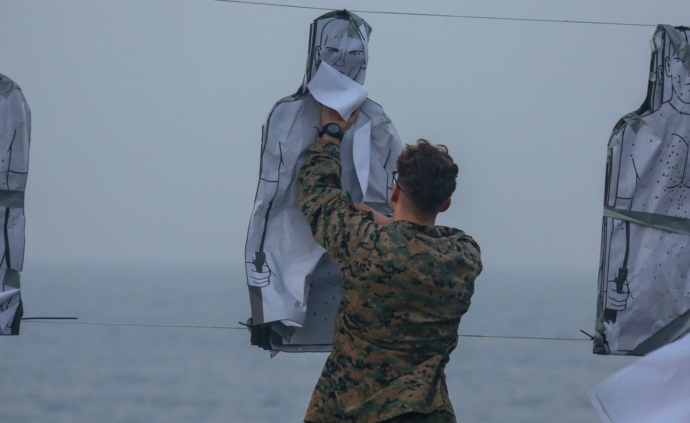 Weapons Company executes live-fire range aboard USS Bataan