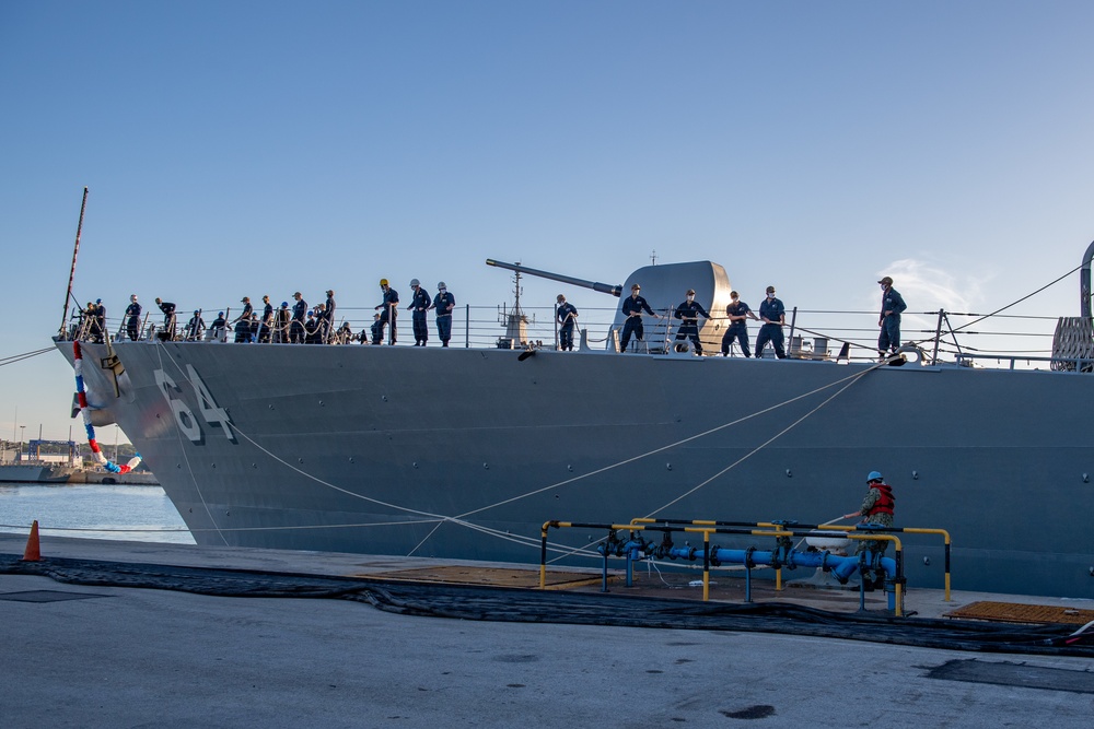 USS Carney departs Naval Station Rota, Spain