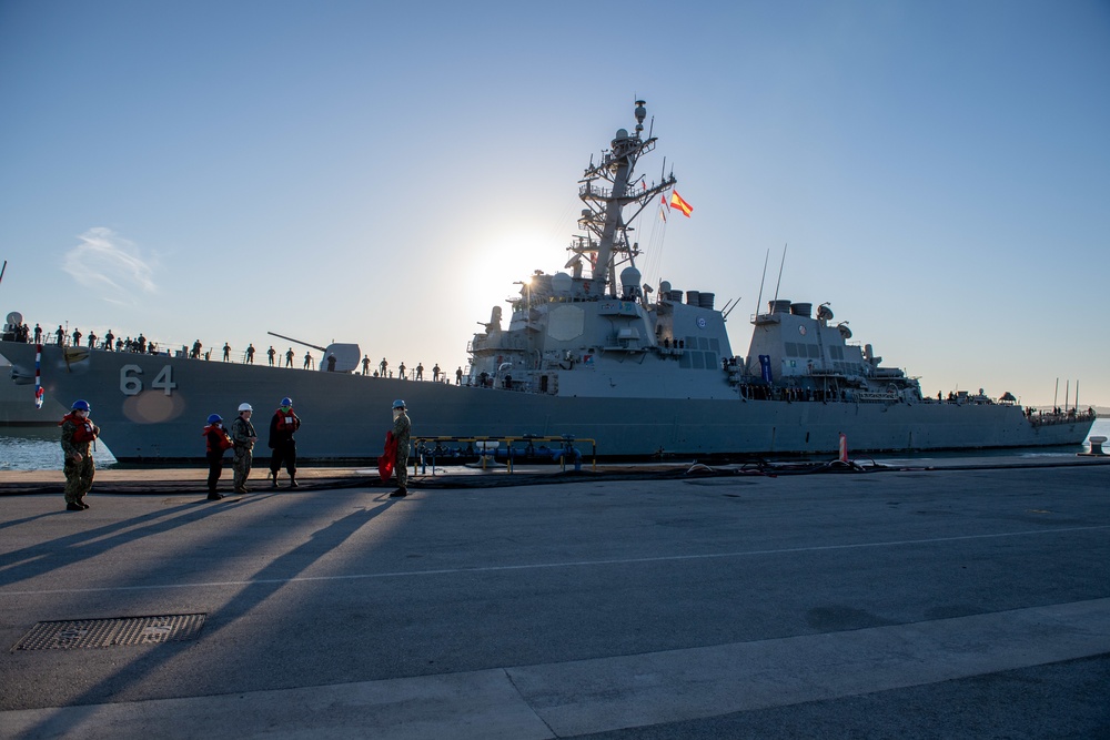 USS Carney departs Naval Station Rota, Spain