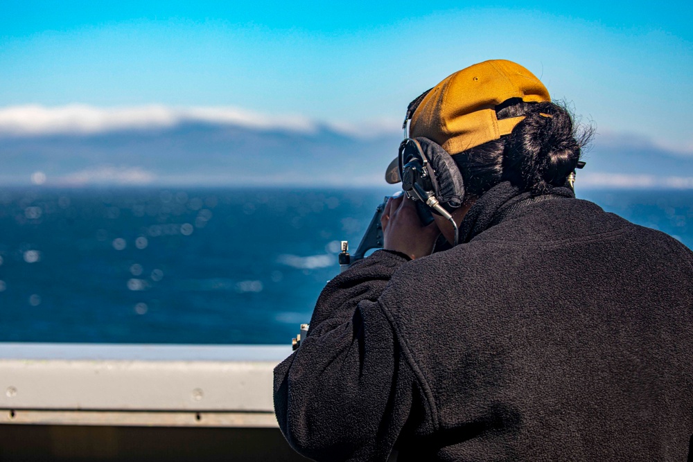 USS New York transits through the Strait of Gibraltar