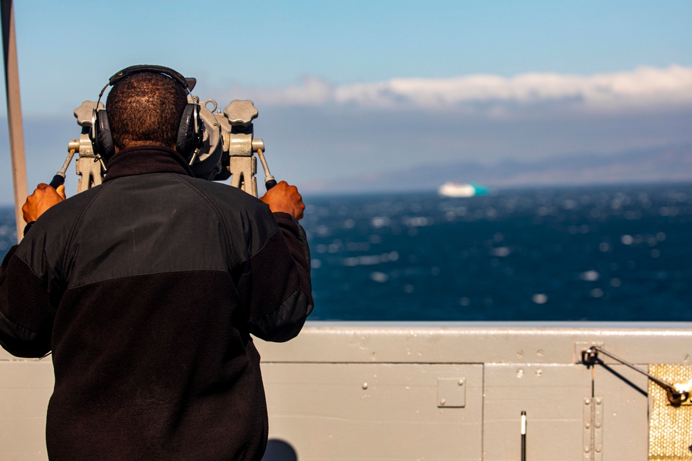 USS New York transits through the Strait of Gibraltar