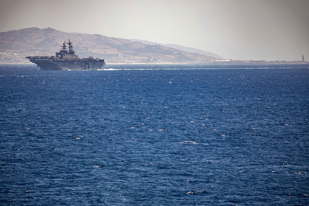 USS New York transits through the Strait of Gibraltar