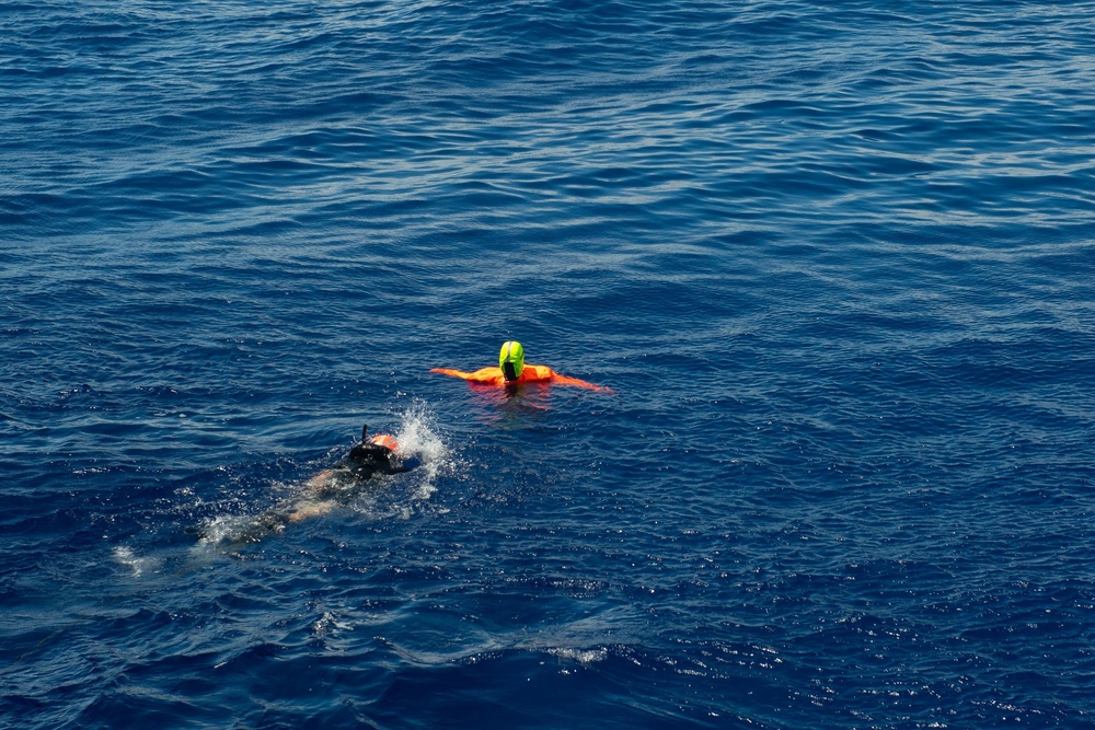USS Princeton conducts a man overboard drill