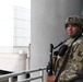 Cal Guard Soldiers stand guard outside Los Angeles Convention Center