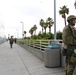 Cal Guard Soldiers stand guard outside Los Angeles Convention Center