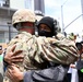 Cal Guard's 79th Infantry Brigade Combat Team Chaplain prays with protesters