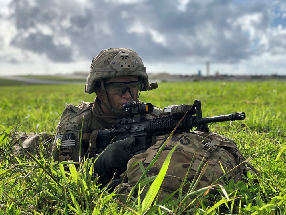 Paratrooper conduct Joint Forcible Entry Operation on Guam