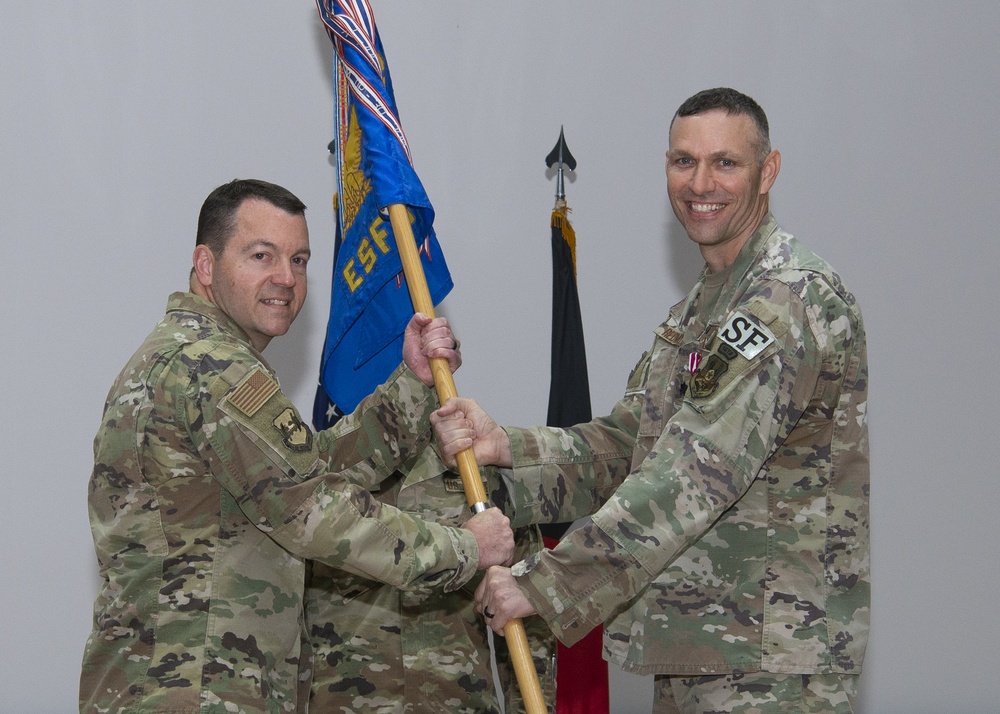 386th ESFS welcomes new commander, Lt. Col. Yon Dugger