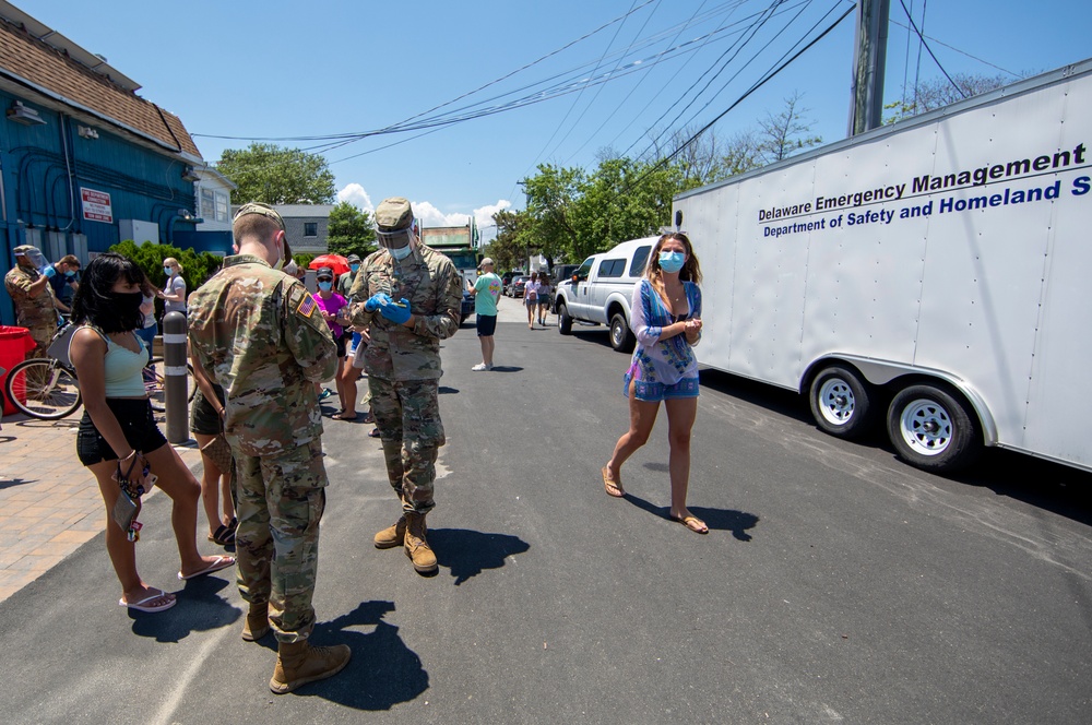Delaware National Guard tests for COVID-19 at Dewey Beach