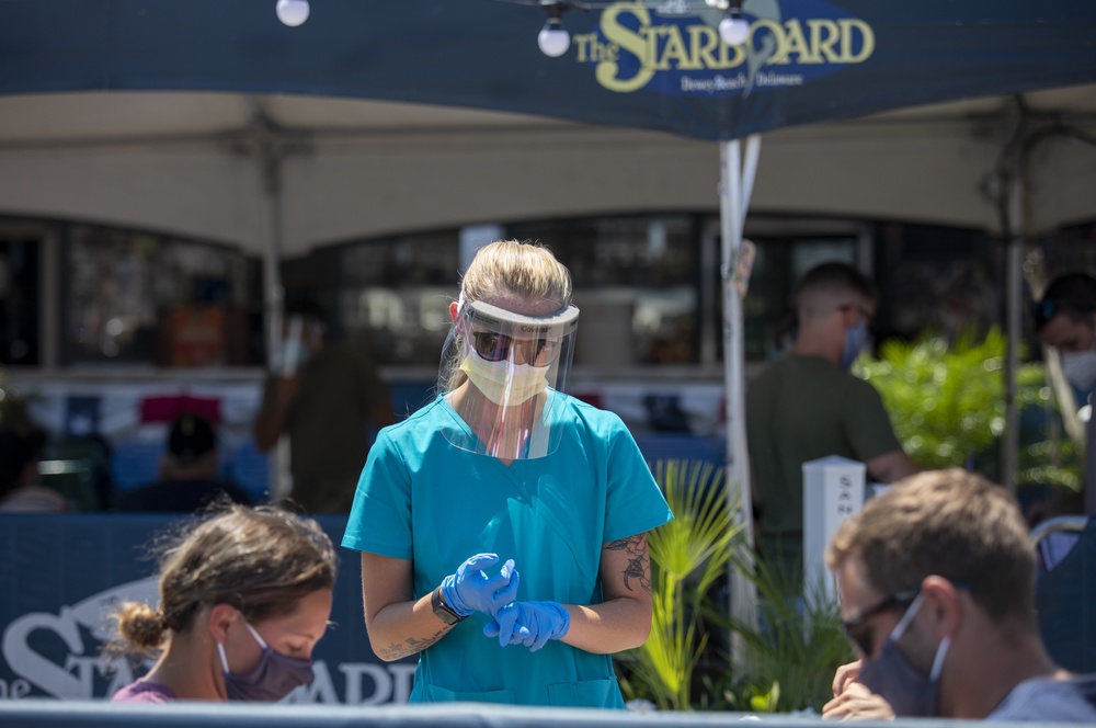 Delaware National Guard tests for COVID-19 at Dewey Beach