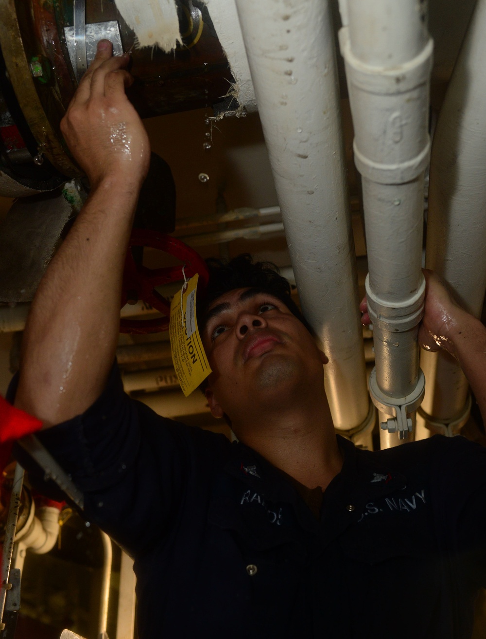 GHWB Sailor Repairs Pipe