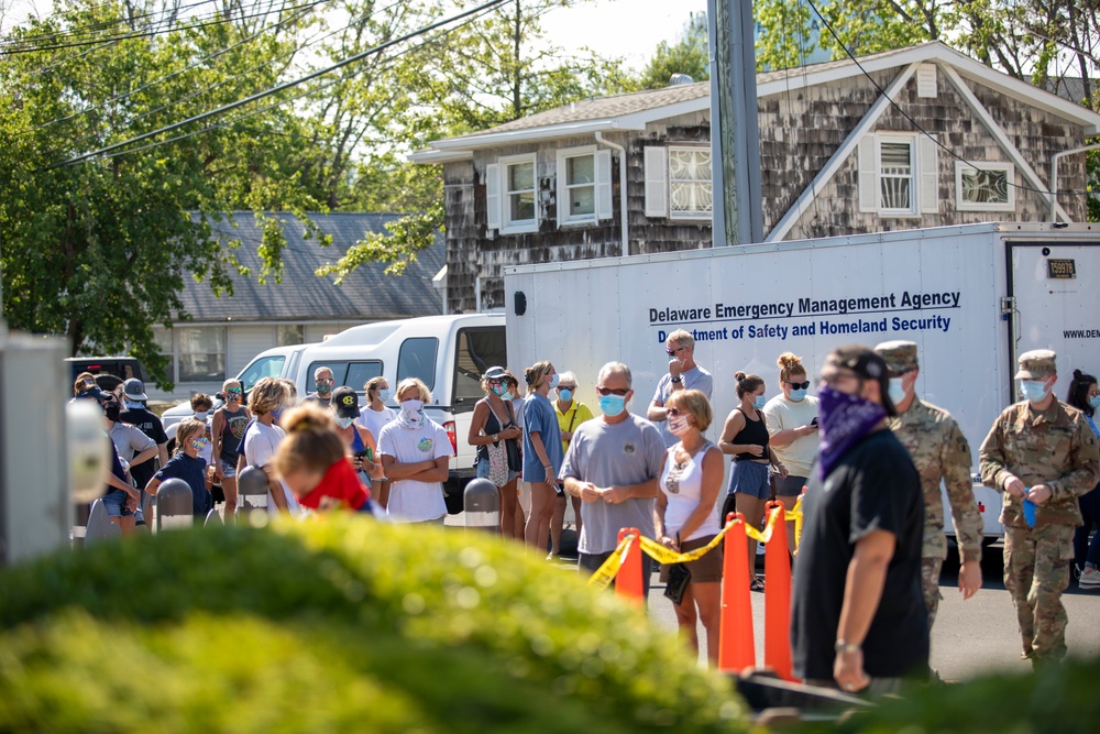 Delaware National Guard tests for COVID-19 at Dewey Beach