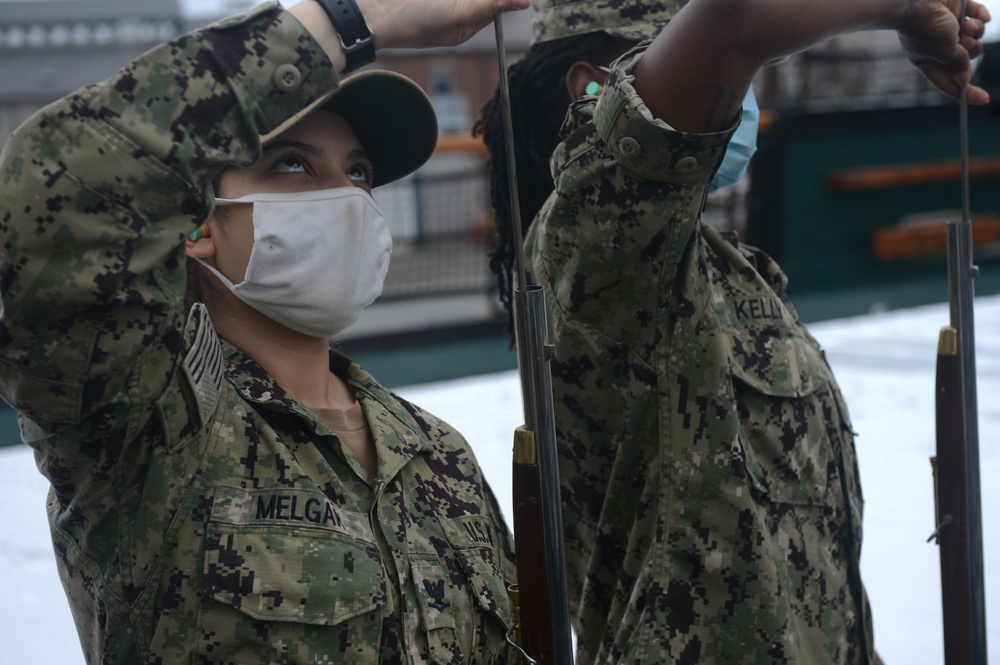 Sailors Assigned to USS Constitution Perform Musket Training